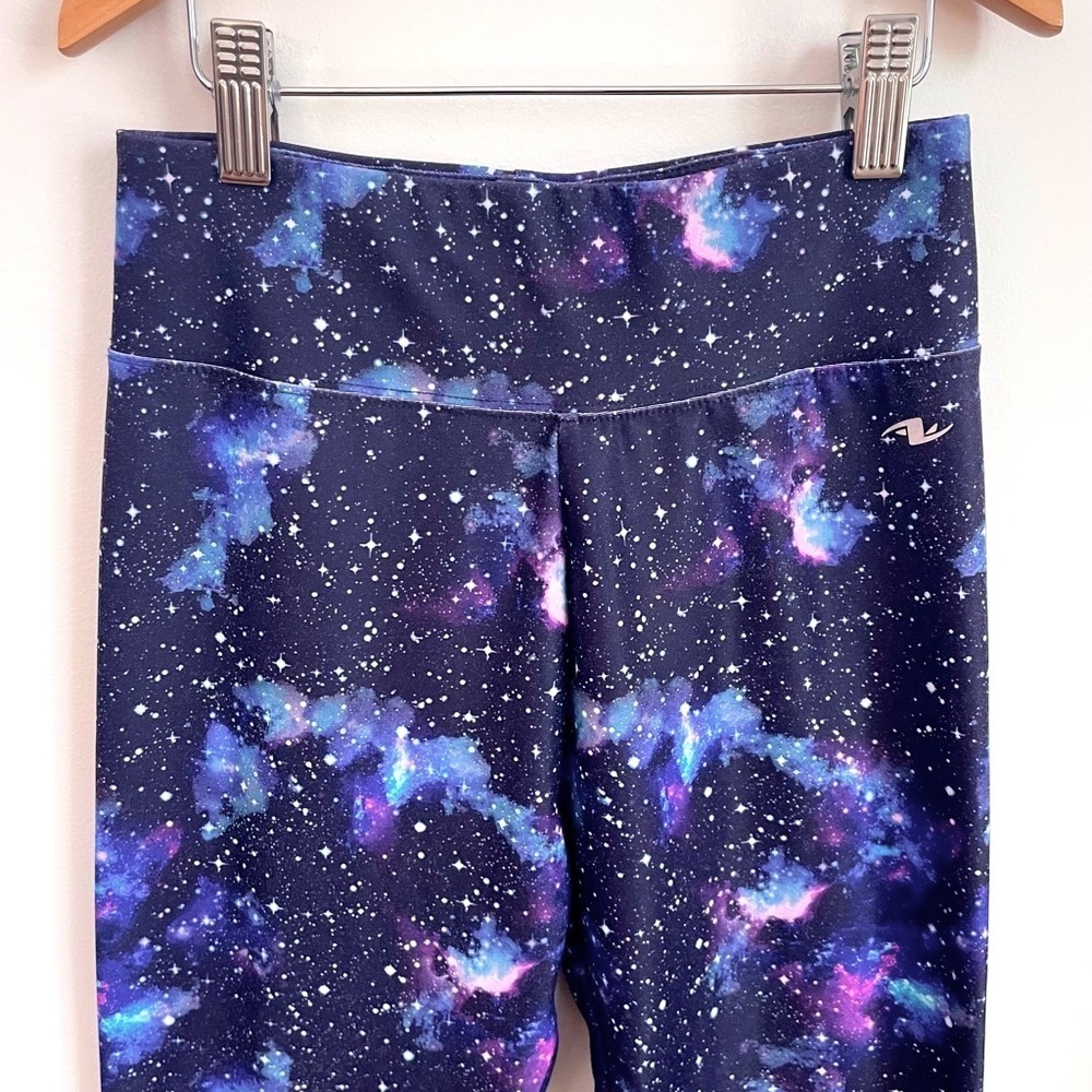 4/$20💥14-16 Galaxy Print Dri More Yoga Pants Athletic Tights, Drop Waist